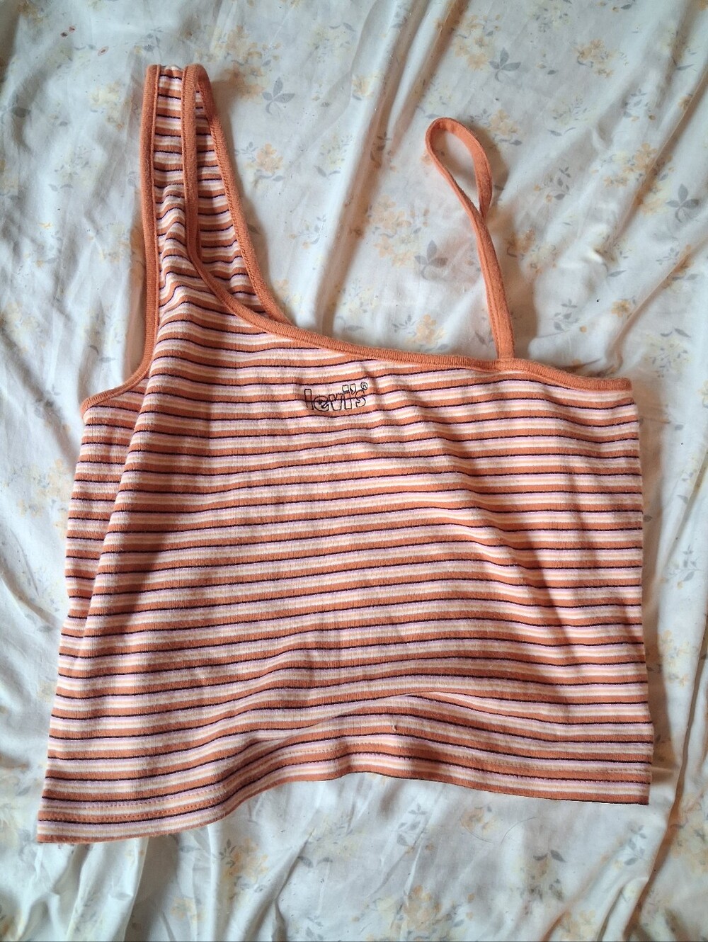 Levi's Women's Rust and Pink Striped Tank Cami